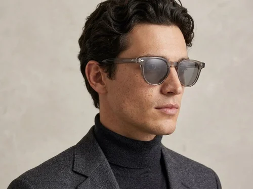 Lunettes de soleil ovales en plastique gris #BS2503-0345