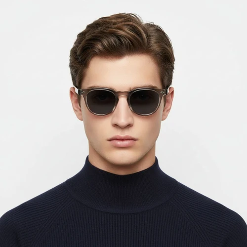 Occhiali da sole ovali in plastica grigia #BS2503-0345