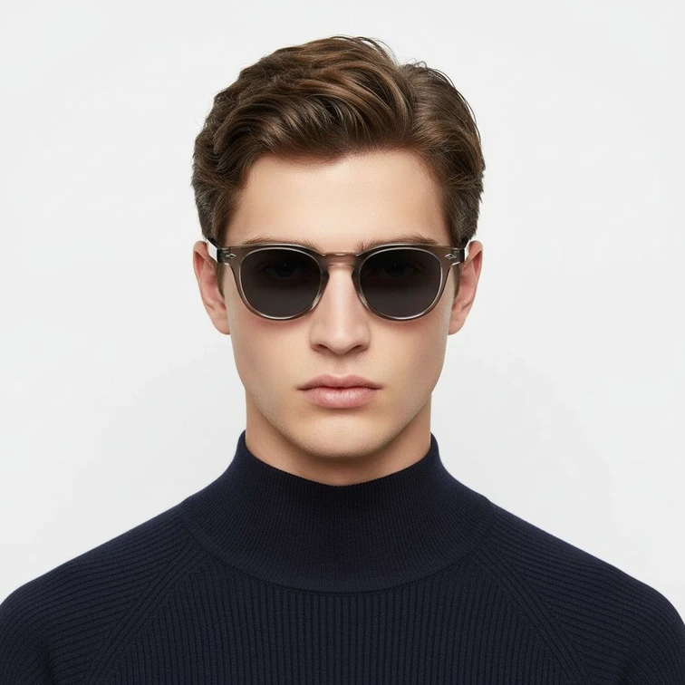 Oval Gray Plastic Sunglasses #BS2503-0345