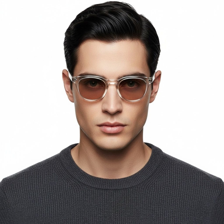 Oval Transparent Plastic Sunglasses #BS2503-0346