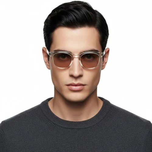 Lunettes de soleil ovales en plastique transparent #BS2503-0346