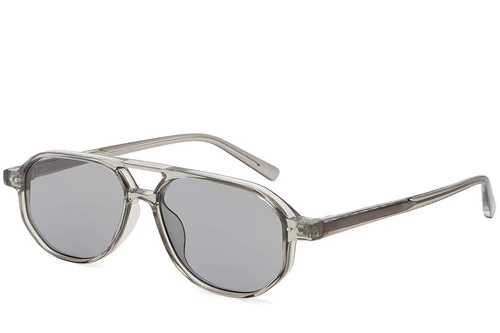 Lunettes de soleil aviateur en plastique gris #BS2503-0348