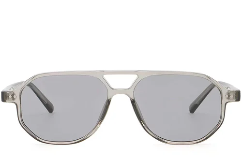 Lunettes de soleil aviateur en plastique gris #BS2503-0348