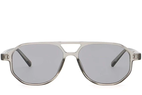 Lunettes de soleil aviateur en plastique gris #BS2503-0348