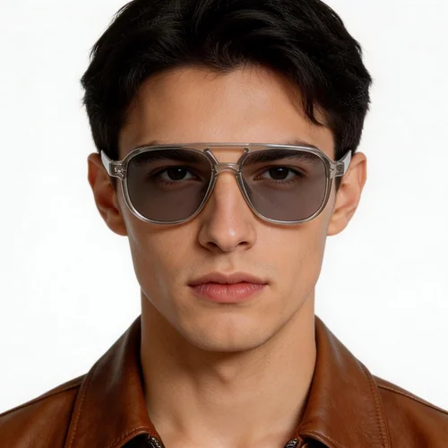 Lunettes de soleil aviateur en plastique gris #BS2503-0348