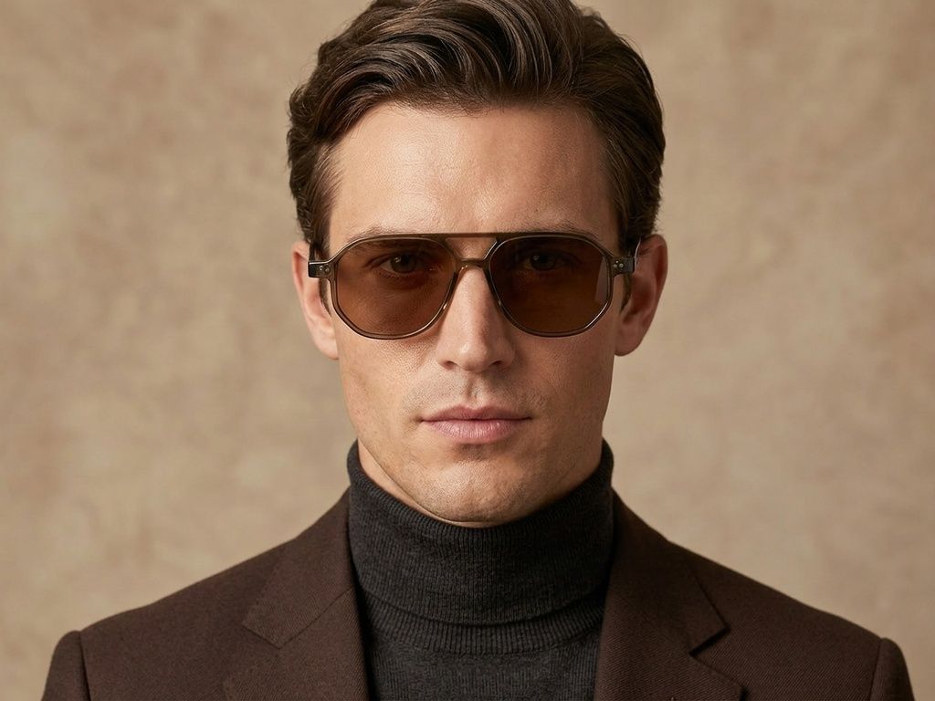 Aviator Brown Plastic Sunglasses #BS2503-0349
