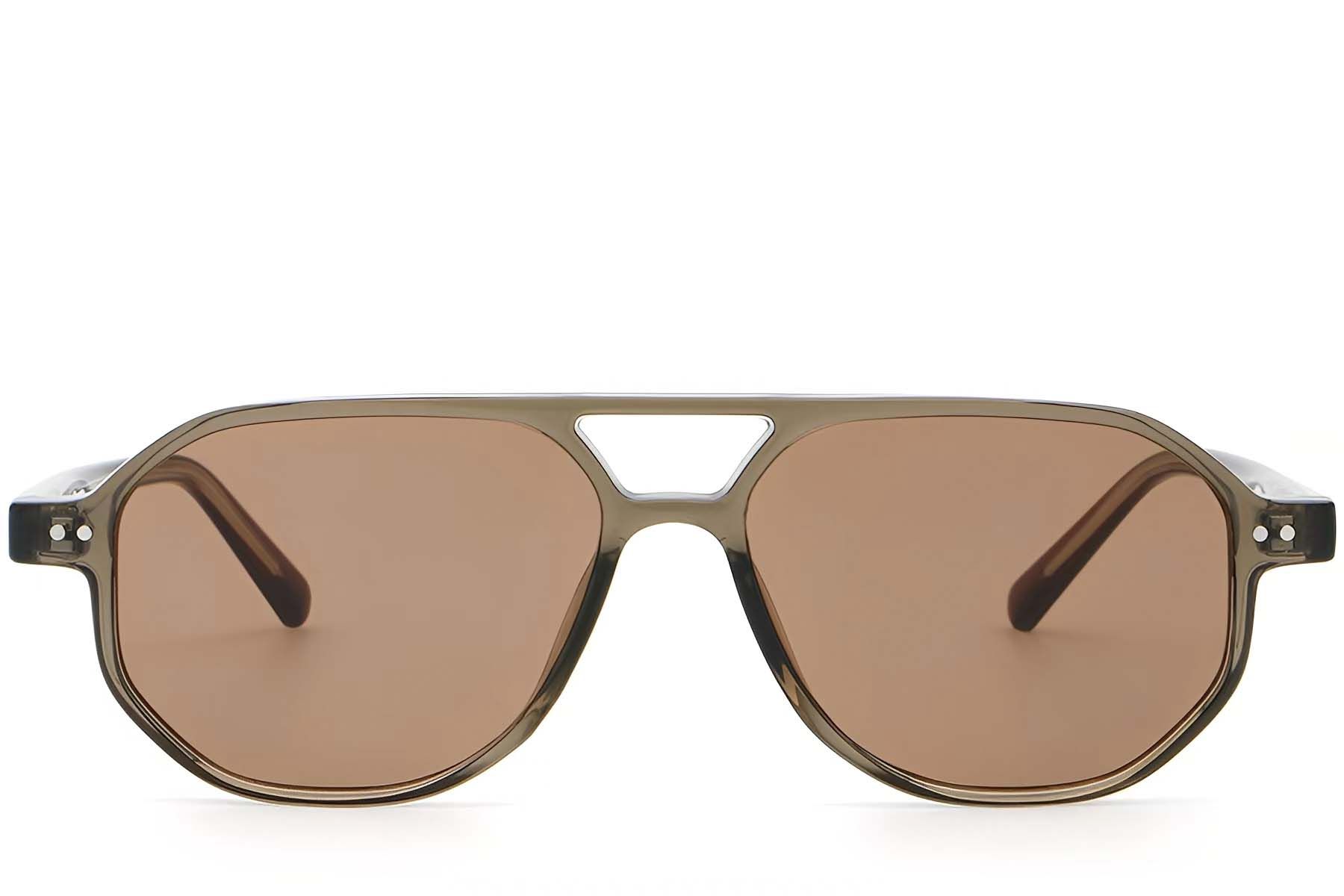Aviator Brown Plastic Sunglasses #BS2503-0349