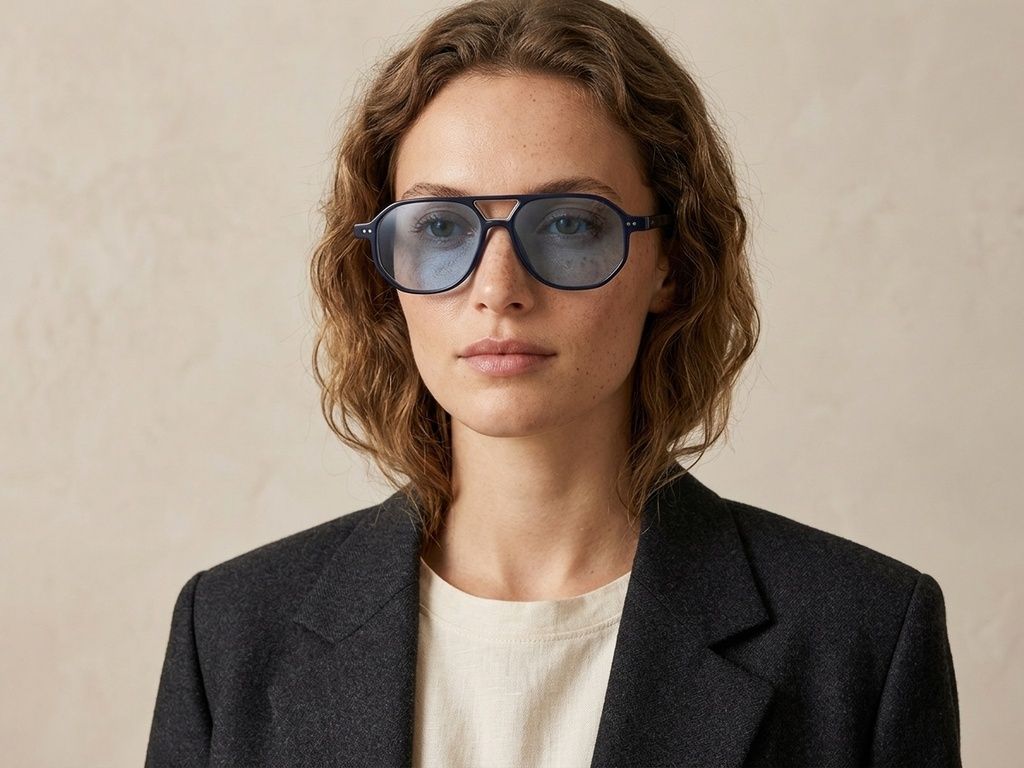 Aviator Blue Plastic Sunglasses #BS2503-0350
