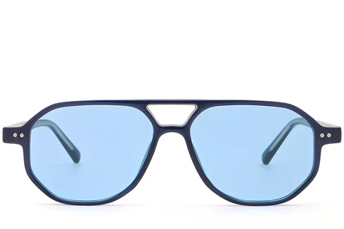 Blaue Aviator-Sonnenbrille aus Kunststoff #BS2503-0350