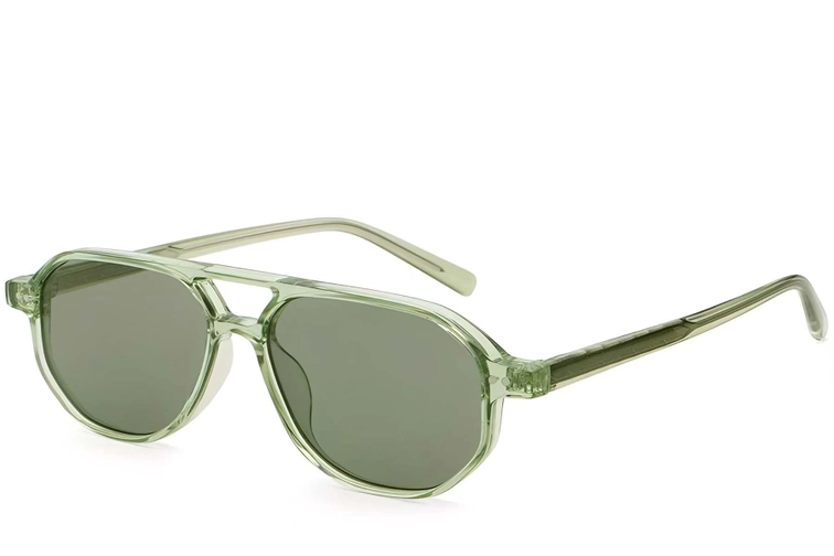Aviator Green Plastic Sunglasses #BS2503-0351