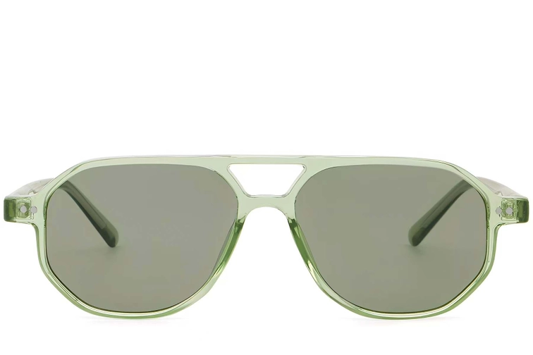 Aviator Green Plastic Sunglasses #BS2503-0351