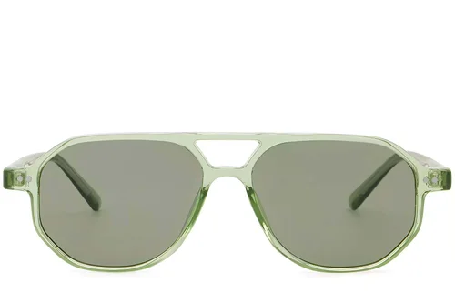 Lunettes de soleil aviateur en plastique vert #BS2503-0351