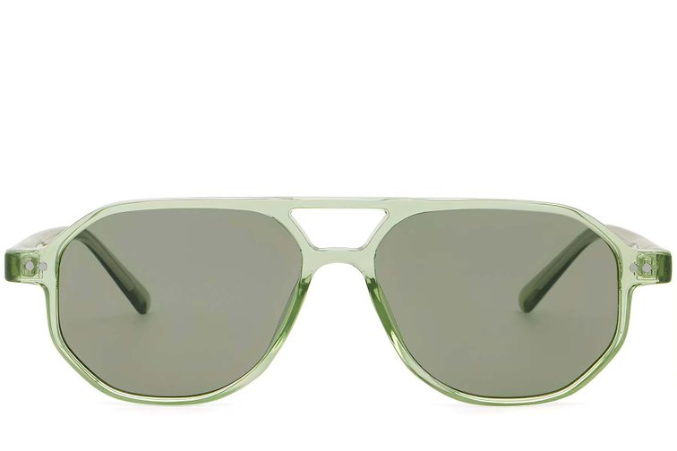 Aviator Green Plastic Sunglasses #BS2503-0351