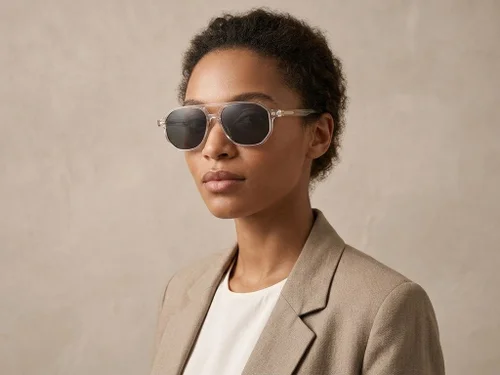 Lunettes de soleil aviateur en plastique transparent #BS2503-0352