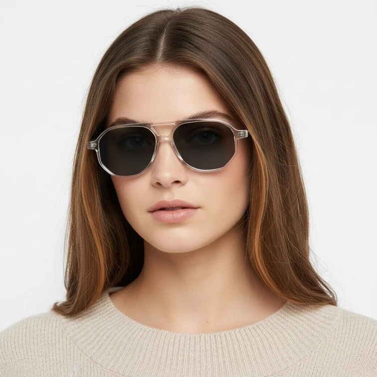 Aviator Transparent Plastic Sunglasses #BS2503-0352