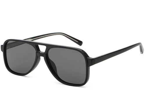 Schwarze Aviator-Sonnenbrille aus Kunststoff #BS2503-0353