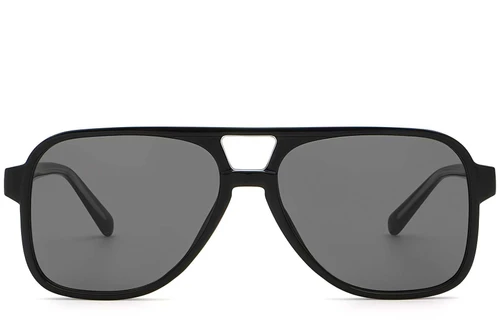Schwarze Aviator-Sonnenbrille aus Kunststoff #BS2503-0353