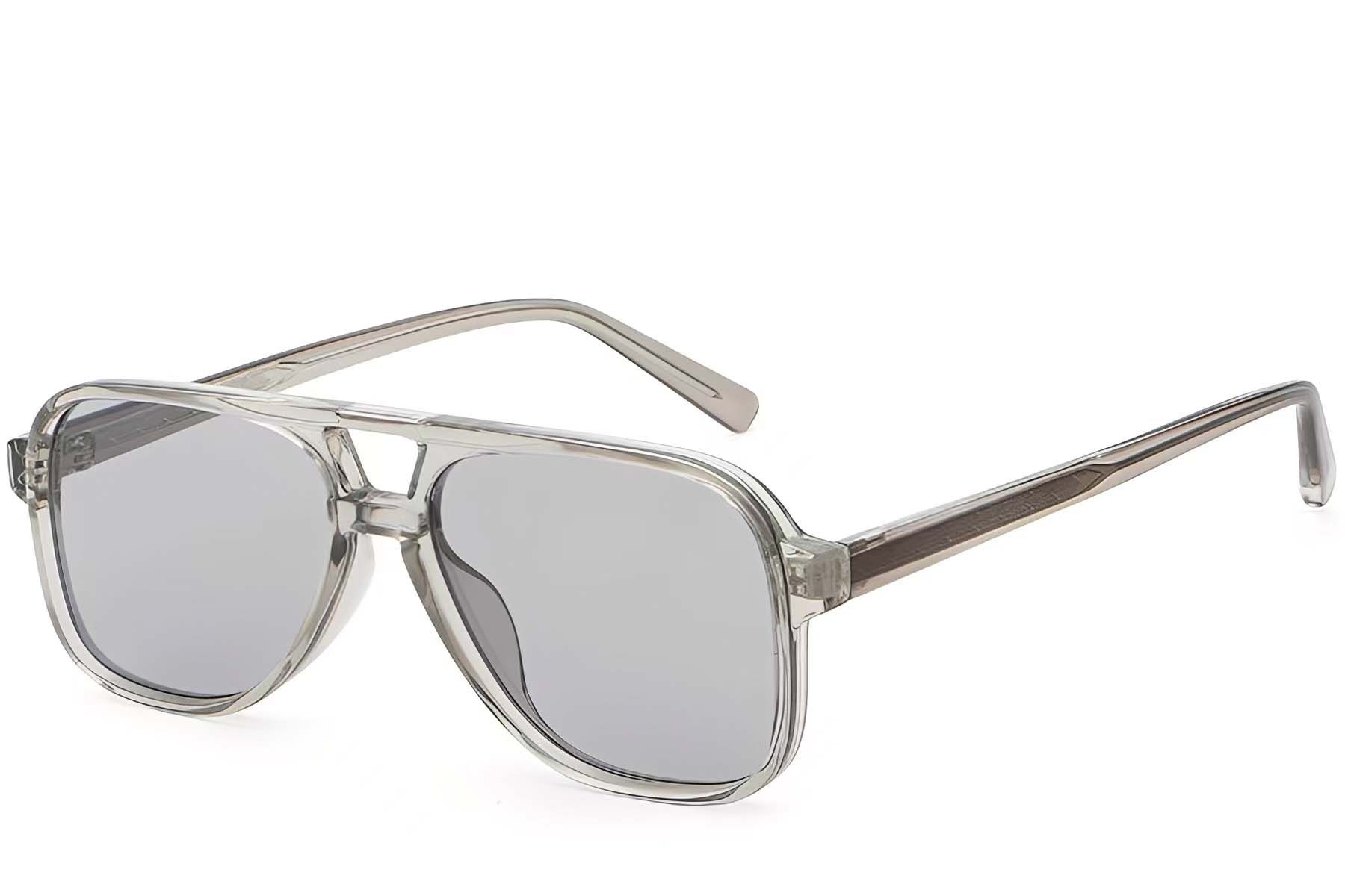 Gafas de sol de plástico gris aviador #BS2503-0354