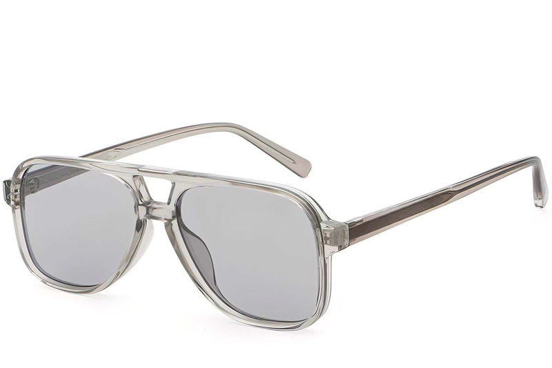 Aviator Grey Plastic Sunglasses #BS2503-0354