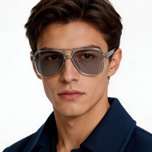 Lunettes de soleil aviateur en plastique gris #BS2503-0354