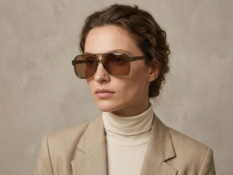Aviator Brown Plastic Sunglasses #BS2503-0355