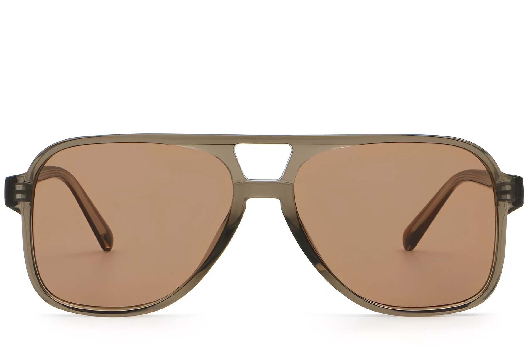 Aviator Brown Plastic Sunglasses #BS2503-0355