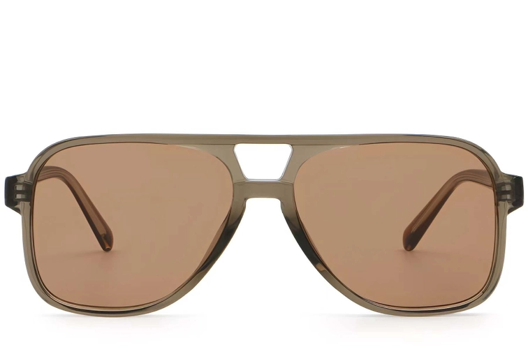 Aviator Brown Plastic Sunglasses #BS2503-0355