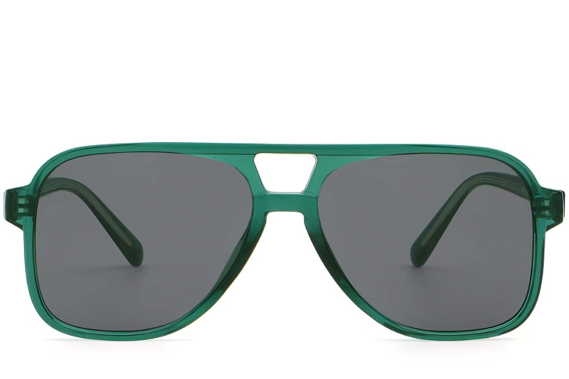 Aviator Green Plastic Sunglasses #BS2503-0357