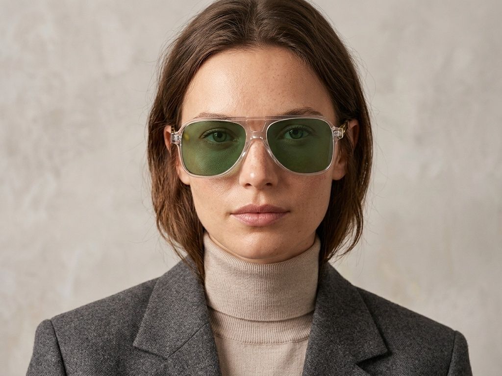 Gafas de sol de aviador de plástico transparente #BS2503-0358