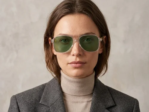 Lunettes de soleil aviateur en plastique transparent #BS2503-0358