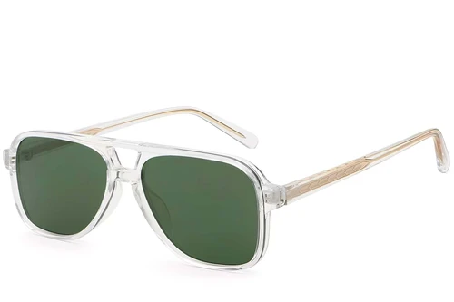 Transparente Aviator-Sonnenbrille aus Kunststoff #BS2503-0358