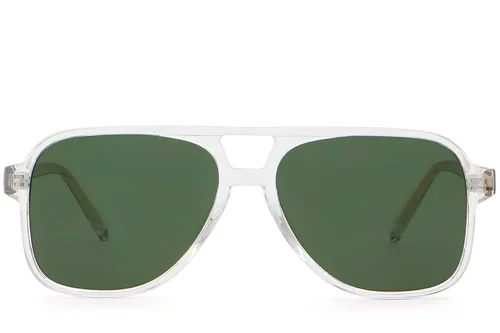Lunettes de soleil aviateur en plastique transparent #BS2503-0358