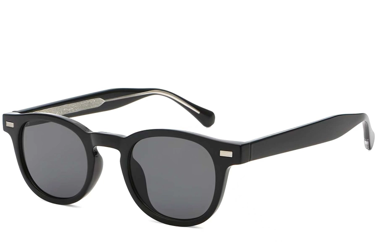 Oval Black Plastic Sunglasses #BS2503-0359