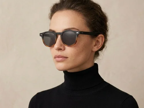 Lunettes de soleil ovales en plastique écaille de tortue #BS2503-0360