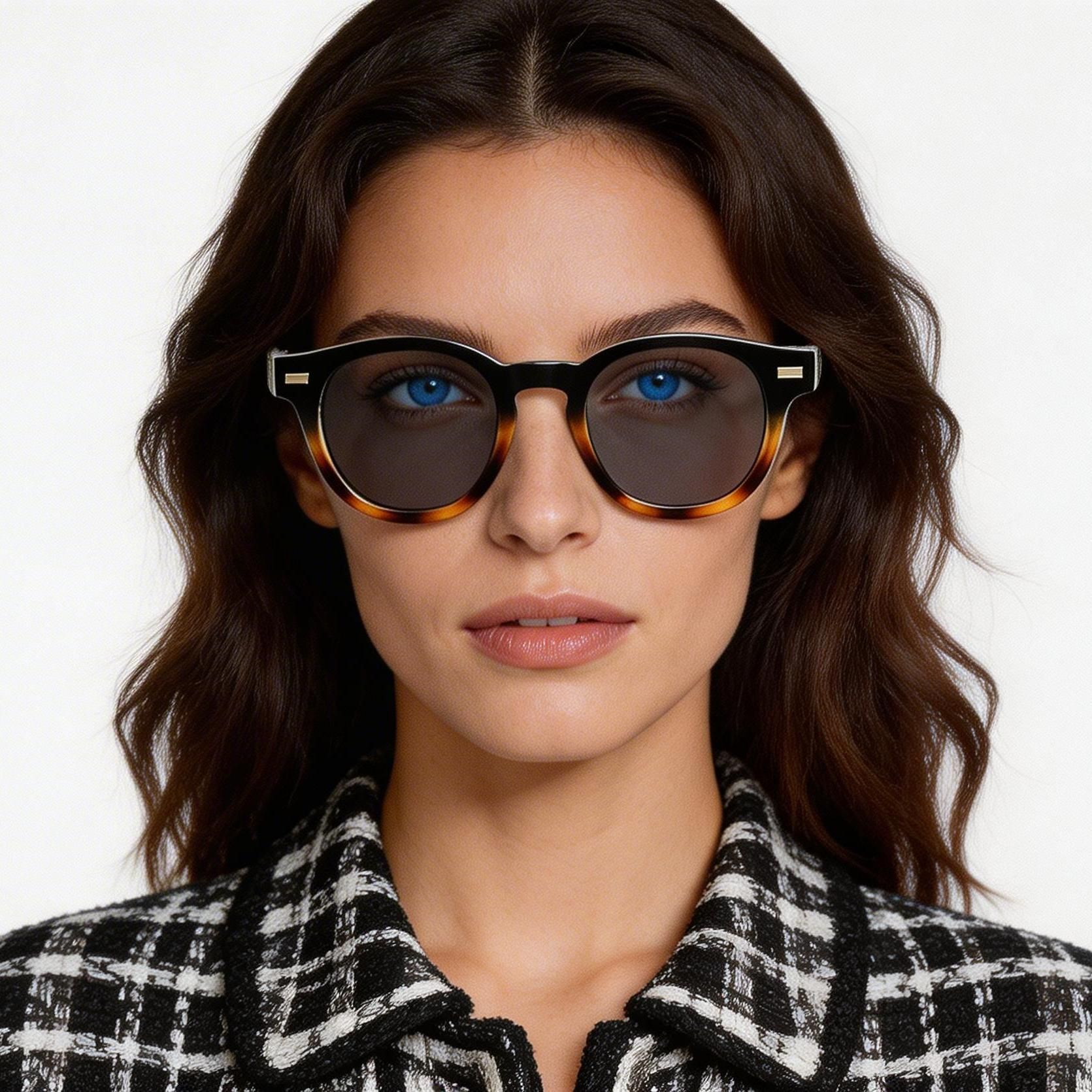 Oval Tortoiseshell Plastic Sunglasses #BS2503-0360