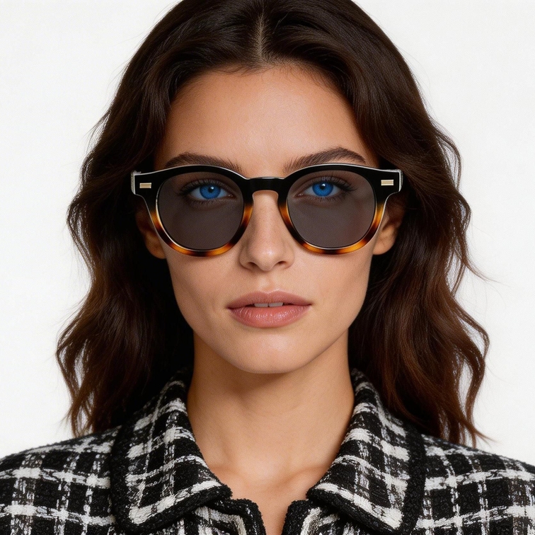 Oval Tortoiseshell Plastic Sunglasses #BS2503-0360