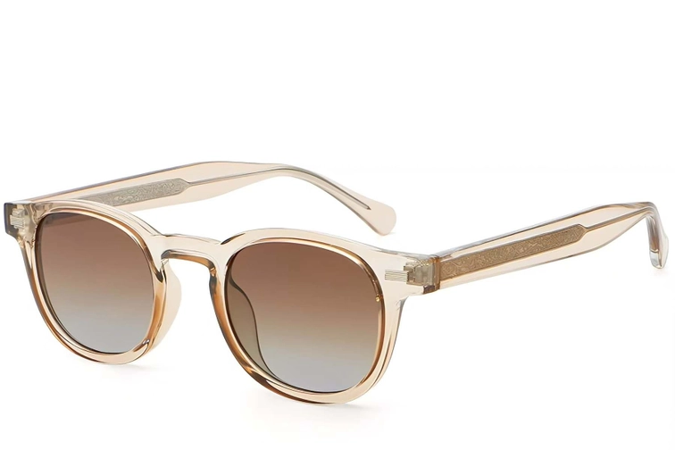 Oval Brown Plastic Sunglasses #BS2503-0362