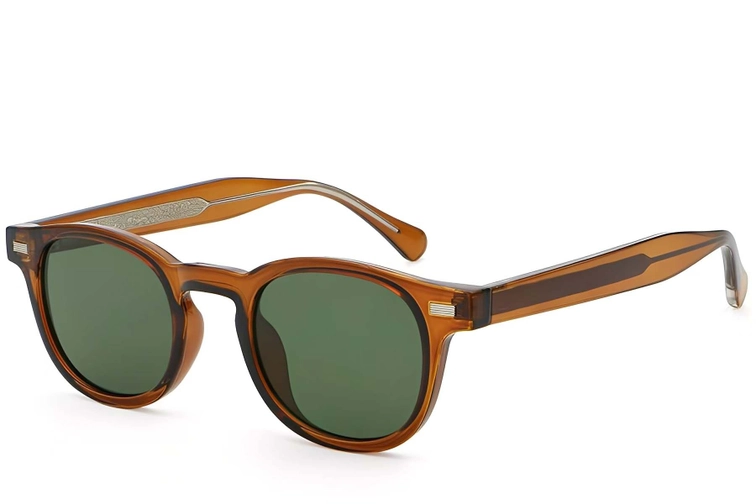 Oval Brown Plastic Sunglasses #BS2503-0363