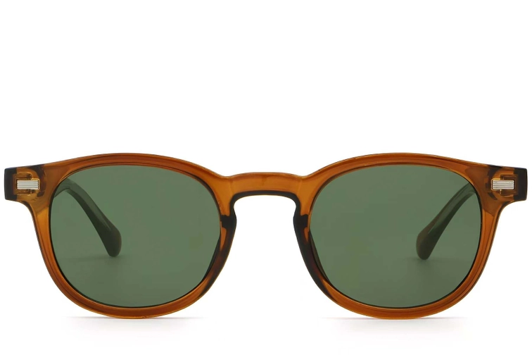 Oval Brown Plastic Sunglasses #BS2503-0363