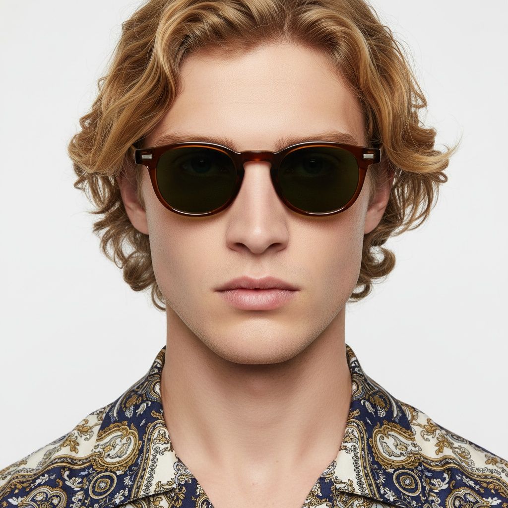 Oval Brown Plastic Sunglasses #BS2503-0363