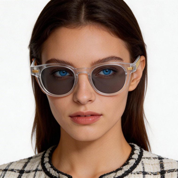 Oval Transparent Plastic Sunglasses #BS2503-0364