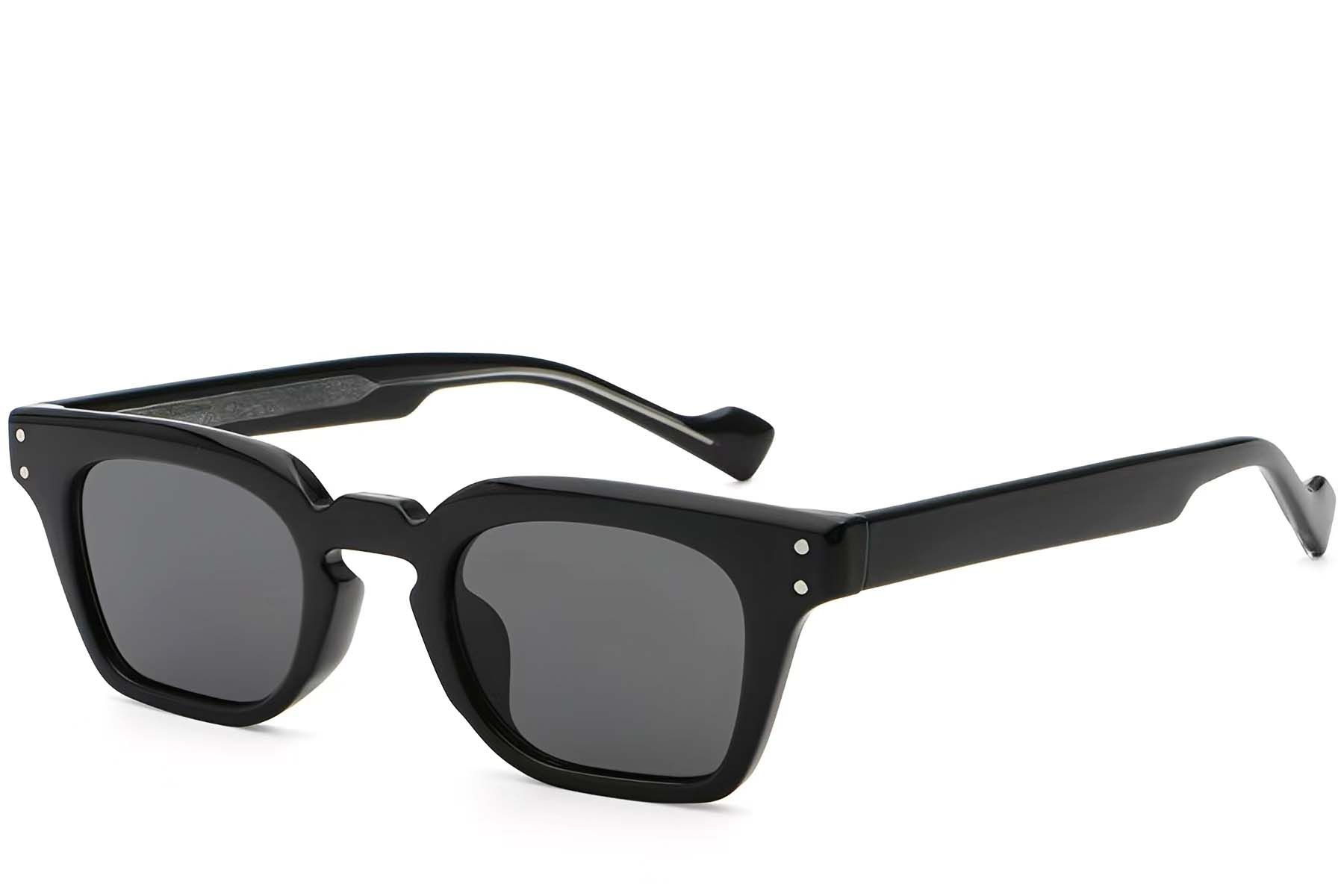 Rectangular Black Plastic Sunglasses #BS2503-0365