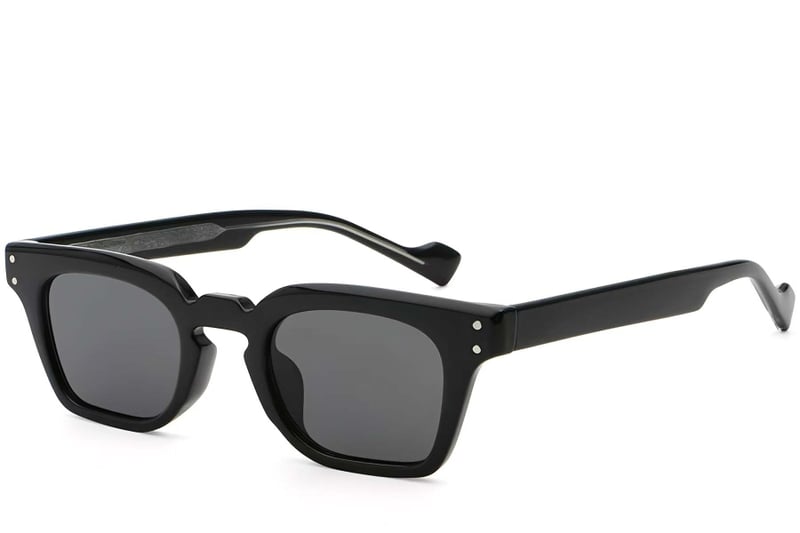Rectangular Black Plastic Sunglasses #BS2503-0365