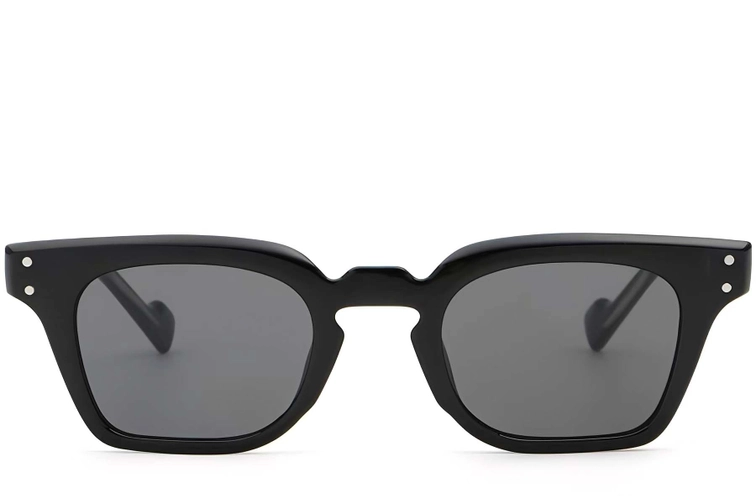 Rectangular Black Plastic Sunglasses #BS2503-0365