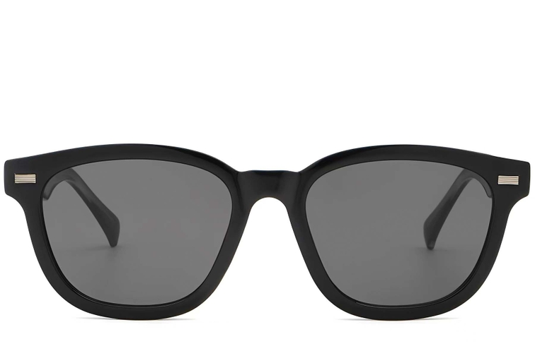 Rectangular Black Plastic Sunglasses #BS2503-0370