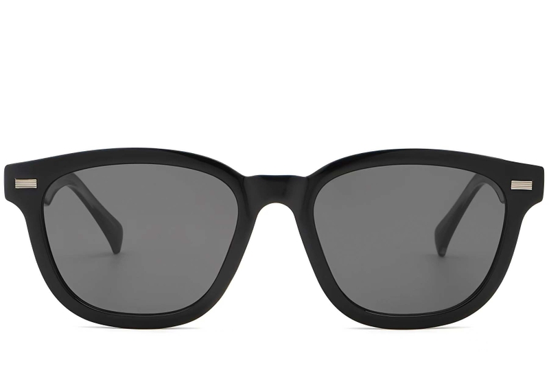 Rectangular Black Plastic Sunglasses #BS2503-0370