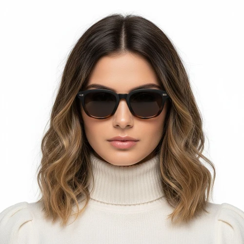 Rectangular Tortoiseshell Plastic Sunglasses #BS2503-0371