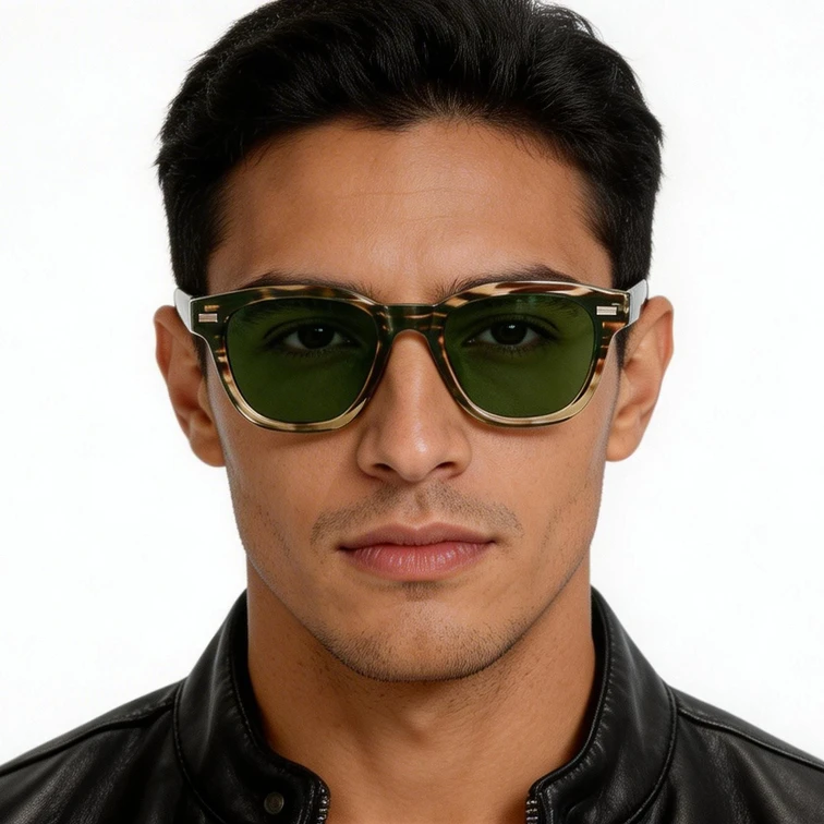 Rectangular Tortoiseshell Plastic Sunglasses #BS2503-0372