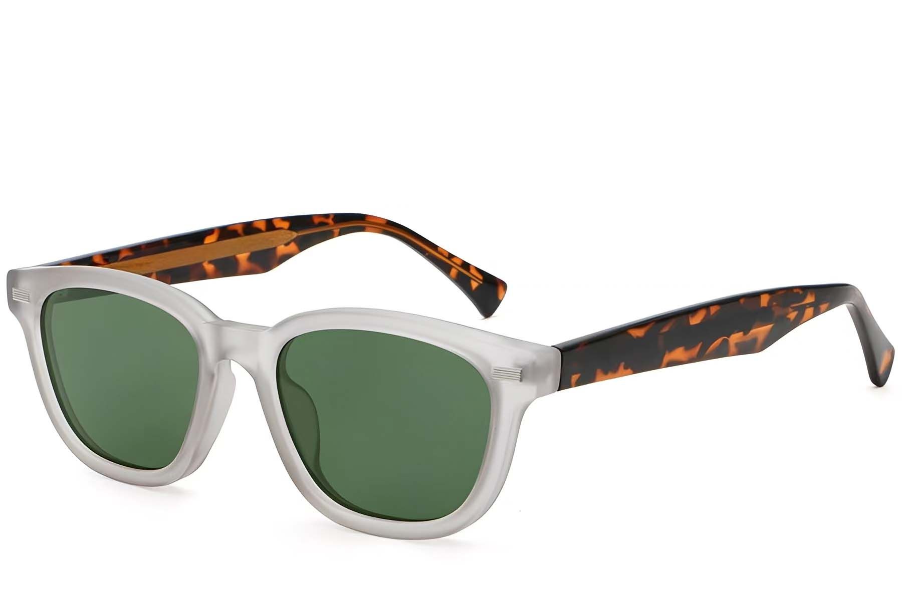 Rectangular Grey Plastic Sunglasses #BS2503-0373