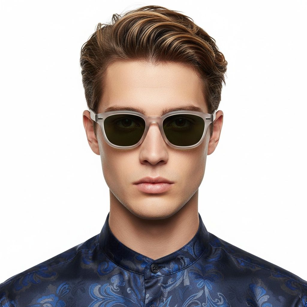 Rectangular Gray Plastic Sunglasses #BS2503-0373